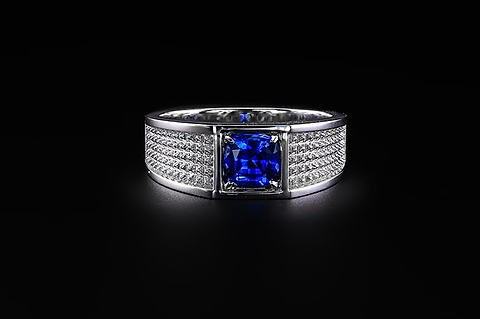 LEIBISH 1,21 Karat blauer Saphir Herrenring