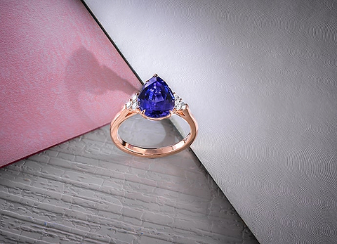 LEIBISH Tanzanite Pear Side Stone Ring (2.74Ct TW)