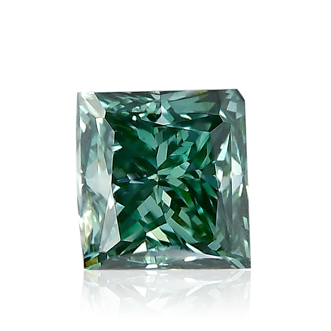 LEIBISH 0.19 Carat, Fancy Deep Bluish Green Diamond, Princess, VS2