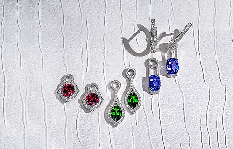 LEIBISH Edelstein- und Diamant-Halo-Tropfenohrringe (8,27 Karat TW)
