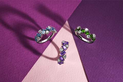 LEIBISH Tanzanite Ring, Aquamarine Ring and Emerald Ring