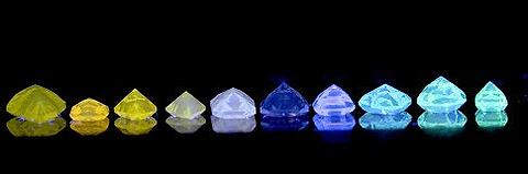Diamonds exposed to UV light