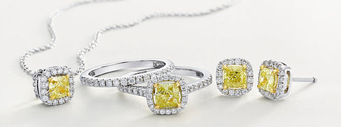 The LEIBISH Canary collection, with Canary yellow center diamonds