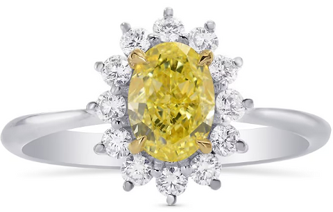 LEIBISH Fancy Yellow Oval Diamond Engagement Ring