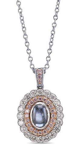 LEIBISH Oval Alexandrite and Diamond Double Halo Pendant