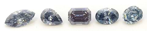 A collection of Blue Diamonds from the LEIBISH inventory. Oval, Pear, Cushion, and Emerald cut diamonds.