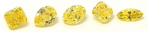The different color intensities of natural yellow diamonds