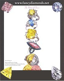 Original Magazine Advertisement with the 3.00ct Fancy Pink Marquis Set in a Blue Sapphire Ring from the Late 90's