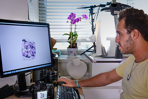 LEIBISHs Diamantfotograf fotografiert den Purple Orchid-Diamanten