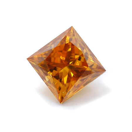 LEIBISH 1.02-carat, Fancy Deep Brownish Yellowish Orange, Princess-cut Diamond