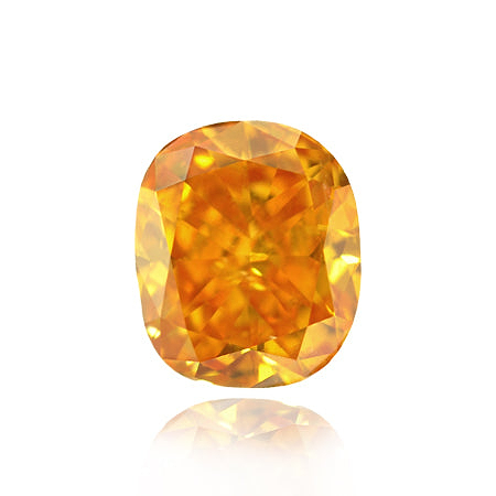 LEIBISH 1.44 Carat, Fancy Vivid Yellowish Orange Diamond, Cushion
