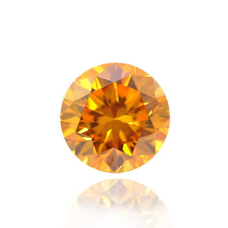 LEIBISH 0.25 Carat, Fancy Vivid Yellow Orange Diamond, Round, VS2