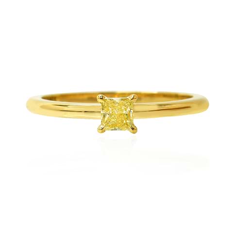 Fancy Intense Yellow Princess Diamond Solitaire Ring