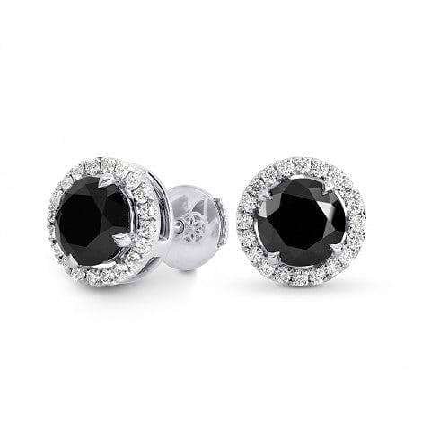 LEIBISH 3,86 Karat, ausgefallene Halo-Ohrringe mit schwarzen Diamanten