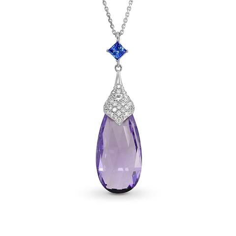 LEIBISH Amethyst-Briolette, Iolith und Diamant-Anhänger (16,83 Karat TW)
