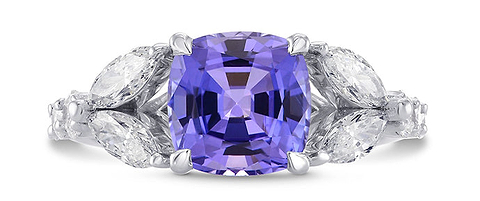 LEIBISH Tanzanite Cushion & Marquise Diamond Ring (3.37Ct TW)