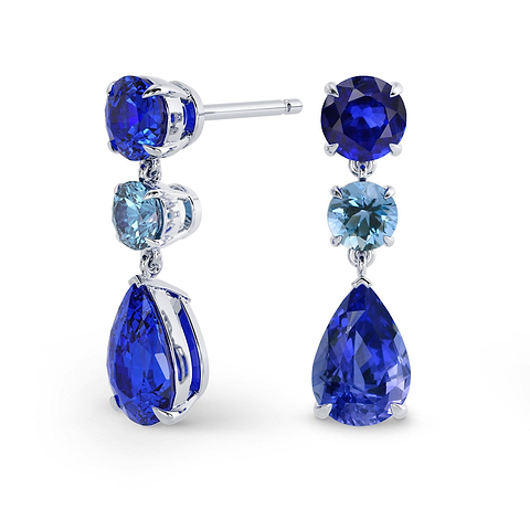 LEIBISH Mehrfarbige Saphir- und Aquamarin-Ohrringe TW4,95 ct