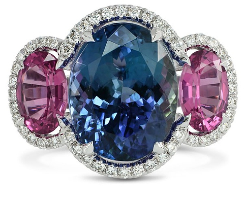 LEIBISH 4.95Ct TW Tanzanite & Spinel Diamond Ring