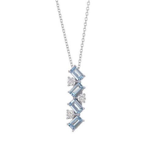 LEIBISH Aquamarin und Diamant Tropfen Anhänger