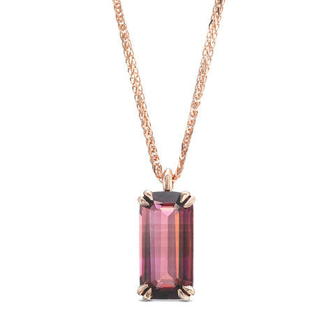 LEIBISH Emerald Pink Tourmaline Solitaire Pendant