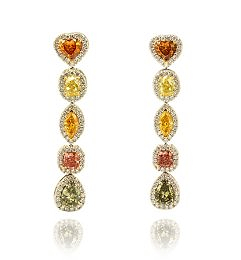 LEIBISH prächtige mehrfarbige Diamant-Ohrringe