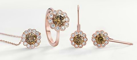 Brown diamond jewelry, (otherwise known as Champagne or Brown diamond jewelry) from our Cocoa Collection