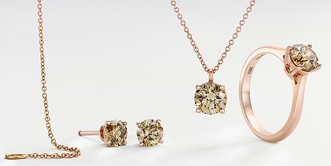 Matching Champagne diamond jewelry