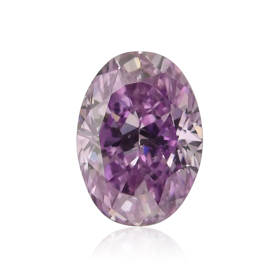 0.14 Carat Fancy Intense Pinkish Purple Oval Diamond (SI2) GIA