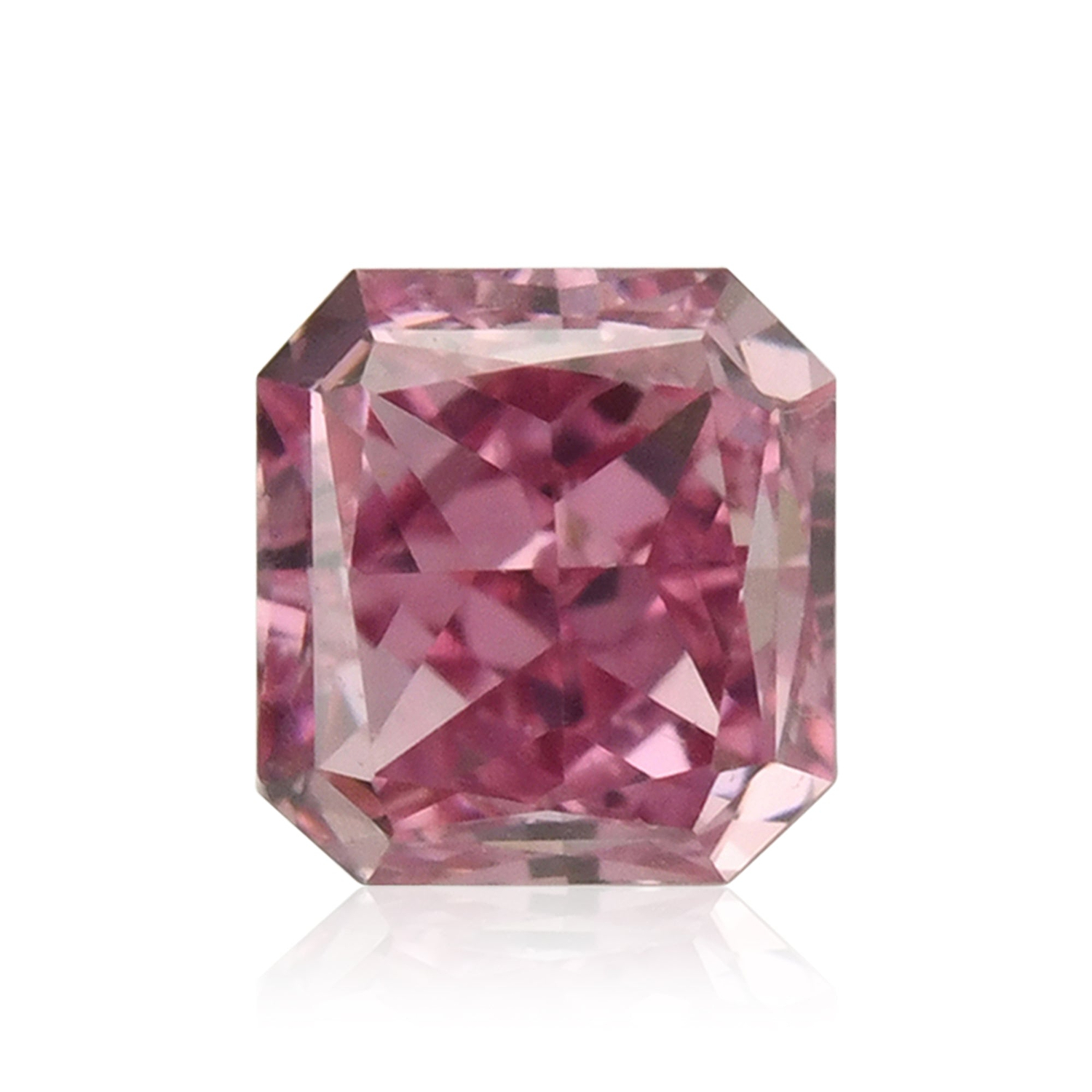 0.16 Carat Fancy Vivid Purplish Pink Radiant Diamond VS2 GIA