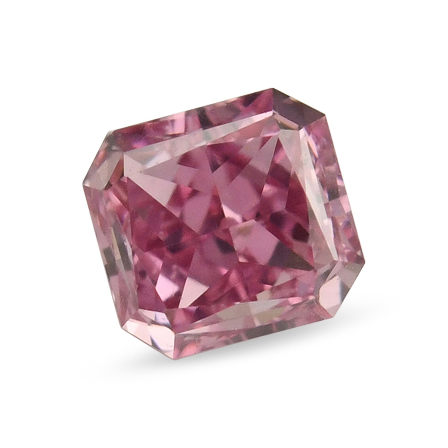 0.16 Carat Fancy Vivid Purplish Pink Radiant Diamond VS2 GIA