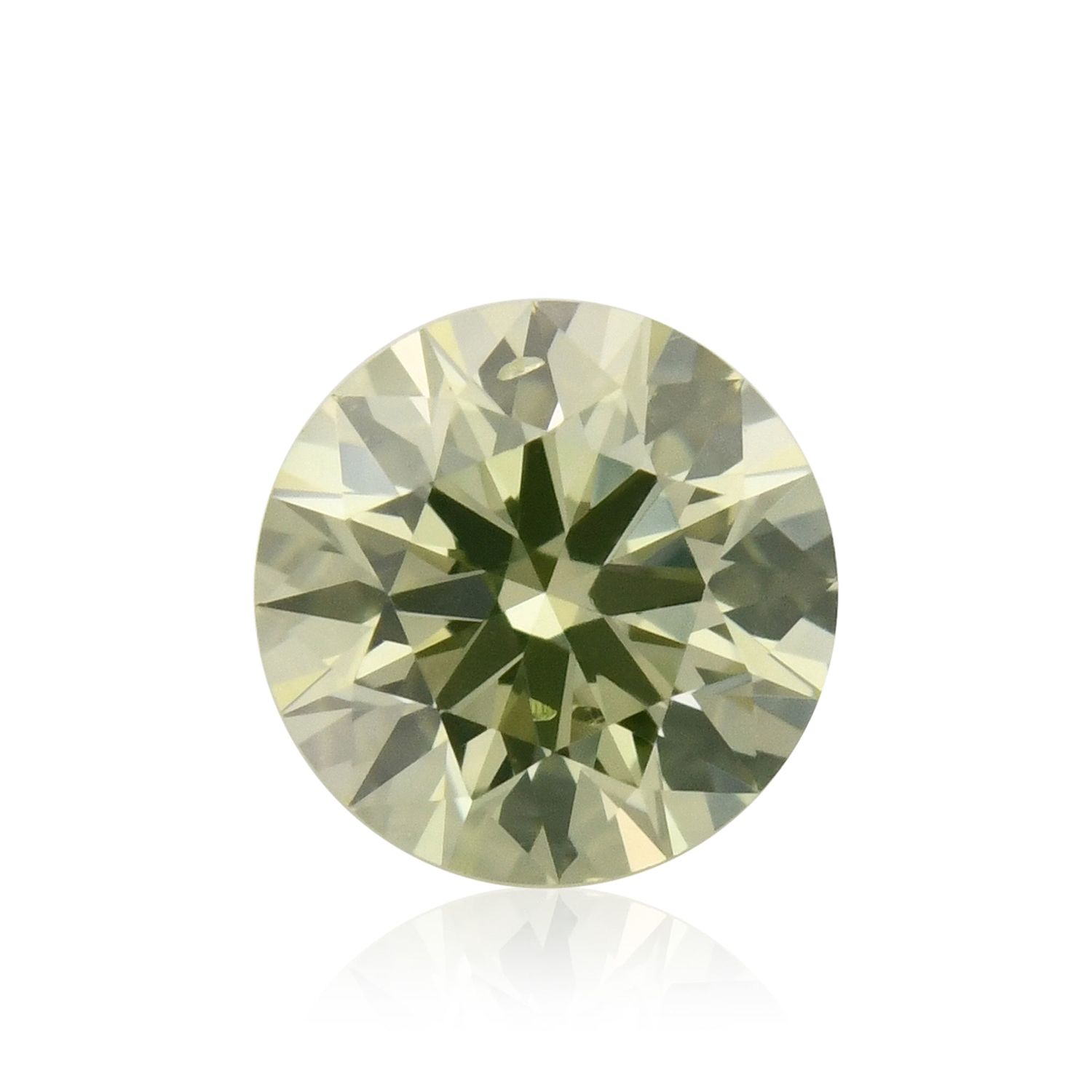 0.19 Carat Fancy Yellow Green Round Diamond (SI1) GIA