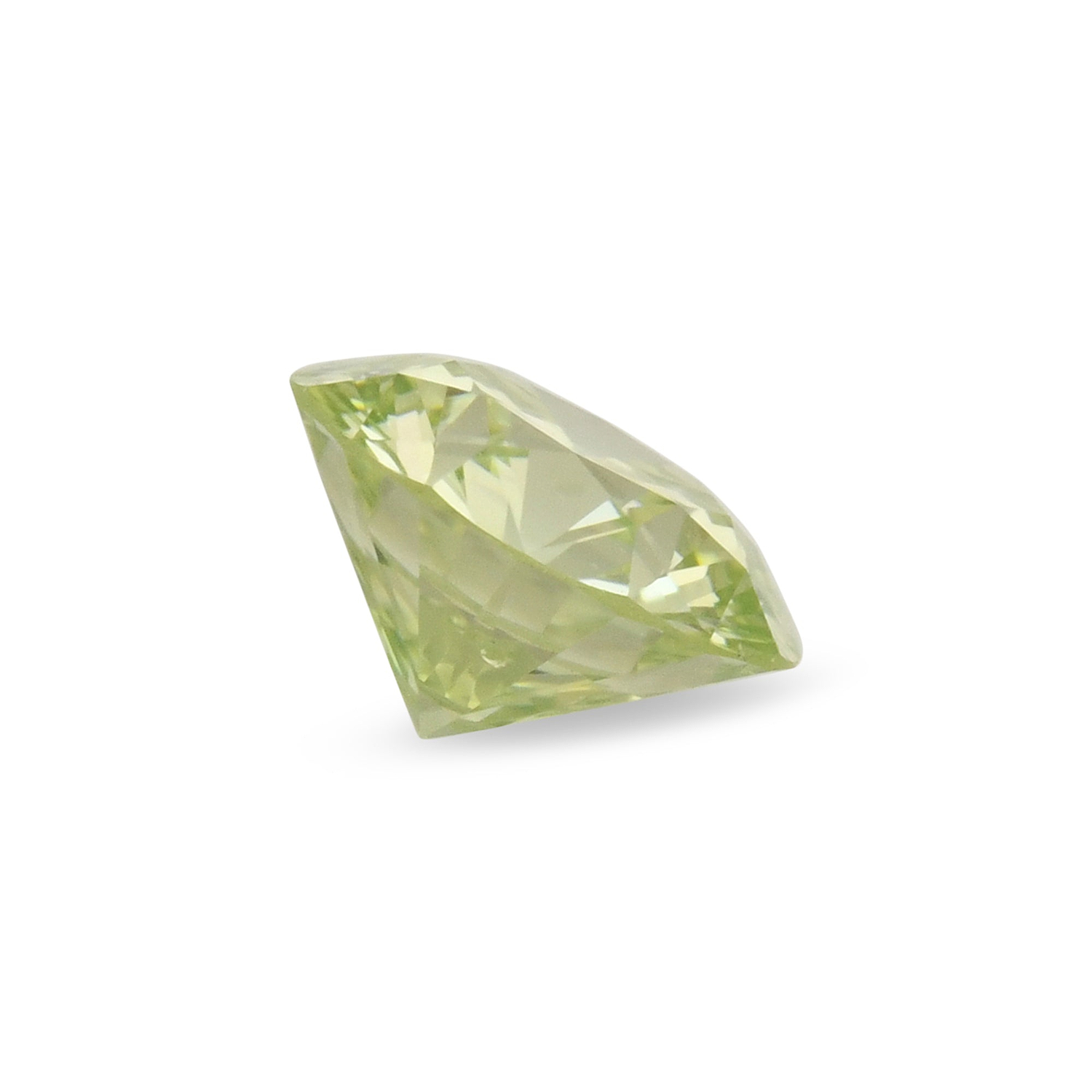 0.19 Carat Fancy Yellow Green Round Diamond (SI1) GIA
