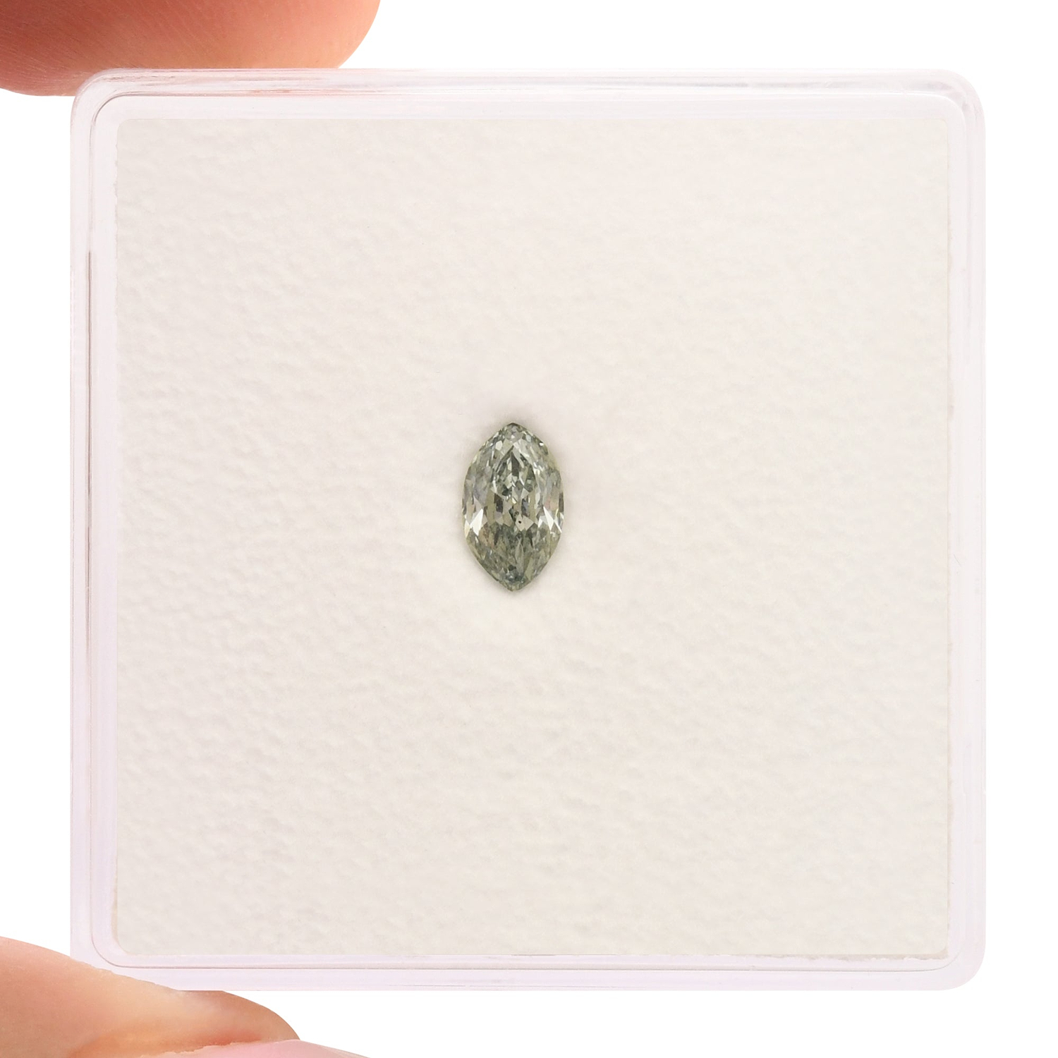 0.23 Carat Fancy Grayish Bluish Green Marquise Diamond VS2 GIA