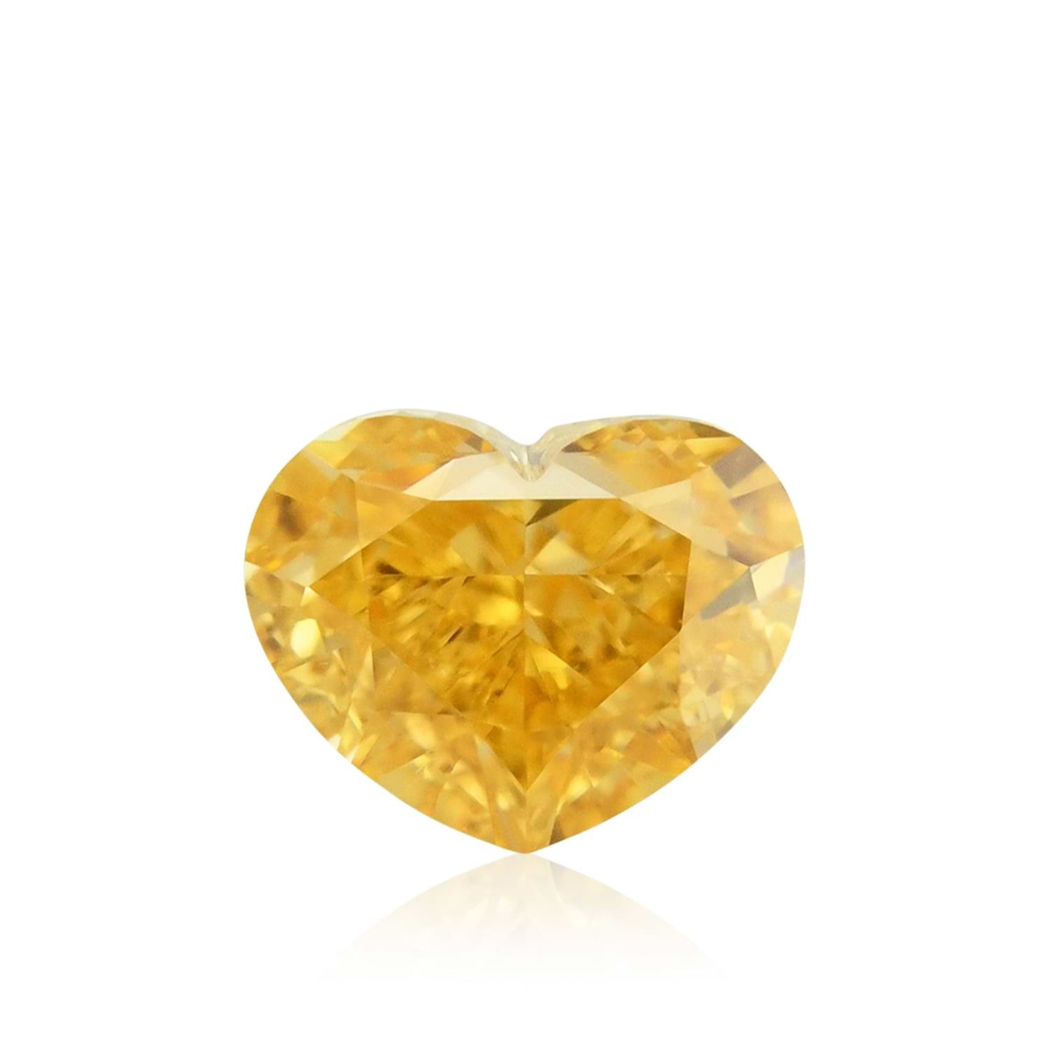 0.27 Carat Fancy Vivid Yellowish Orange HEART Diamond VS2 GIA