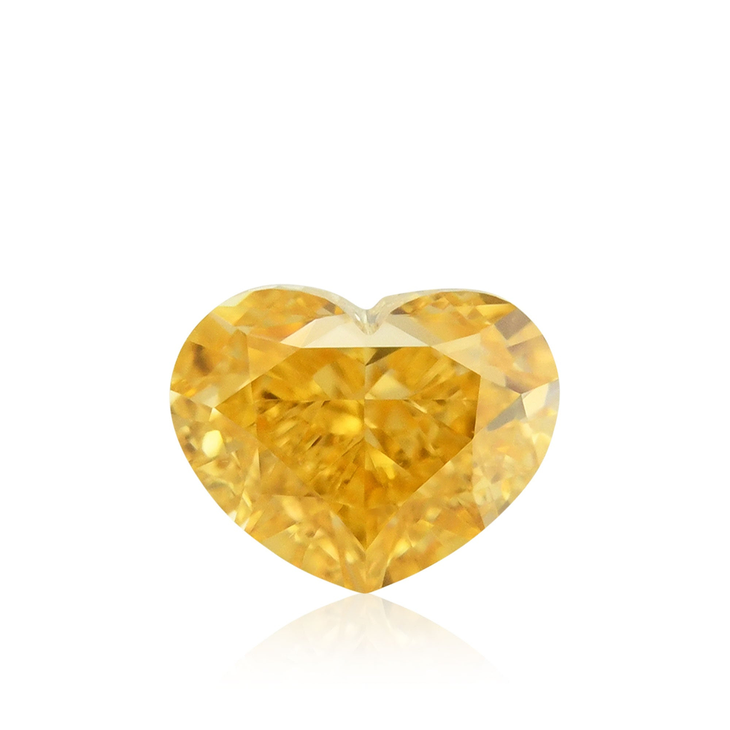 0.27 Carat Fancy Vivid Yellowish Orange HEART Diamond VS2 GIA