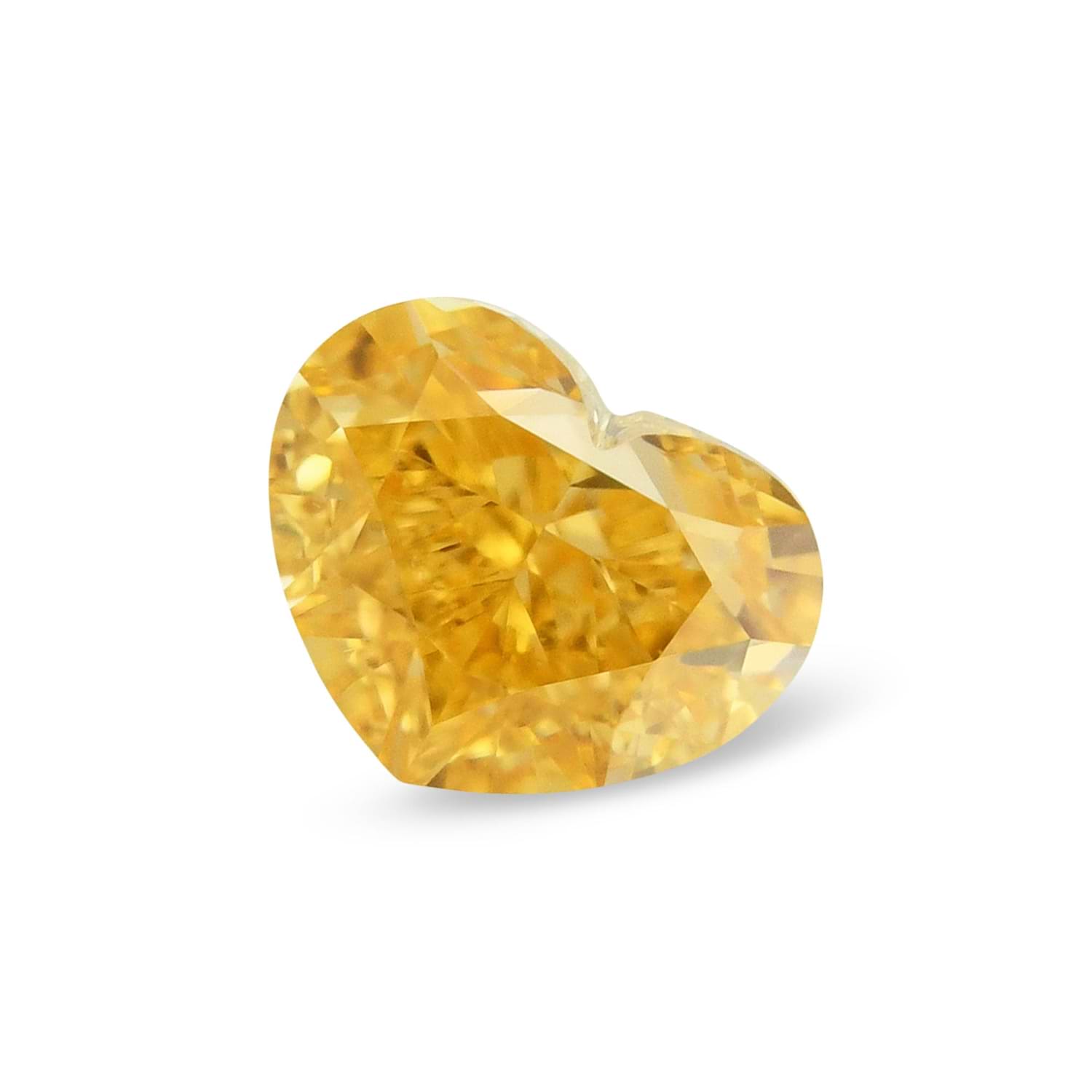 0.27 Carat Fancy Vivid Yellowish Orange HEART Diamond VS2 GIA