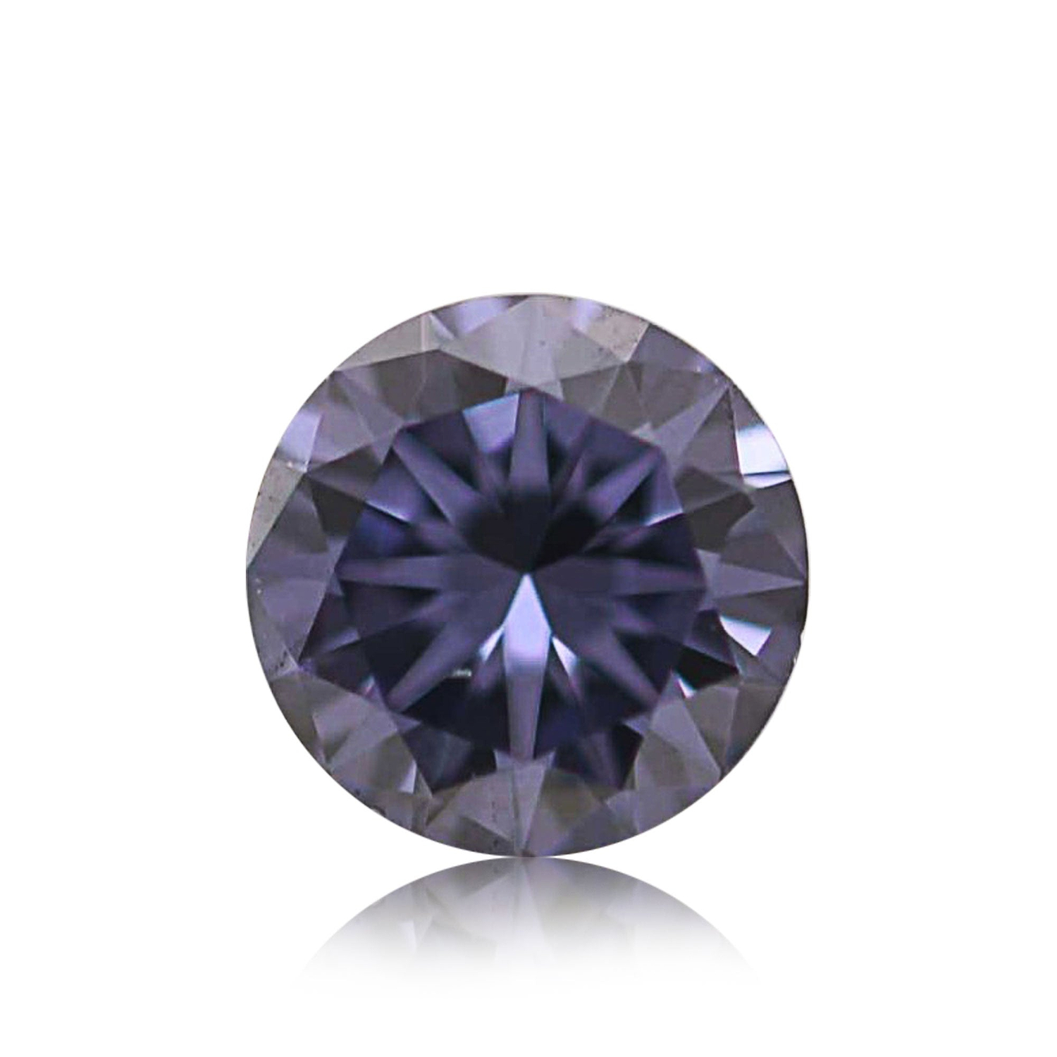 0.28 Carat Fancy Deep Grayish Bluish Violet Round Diamond VS2 GIA