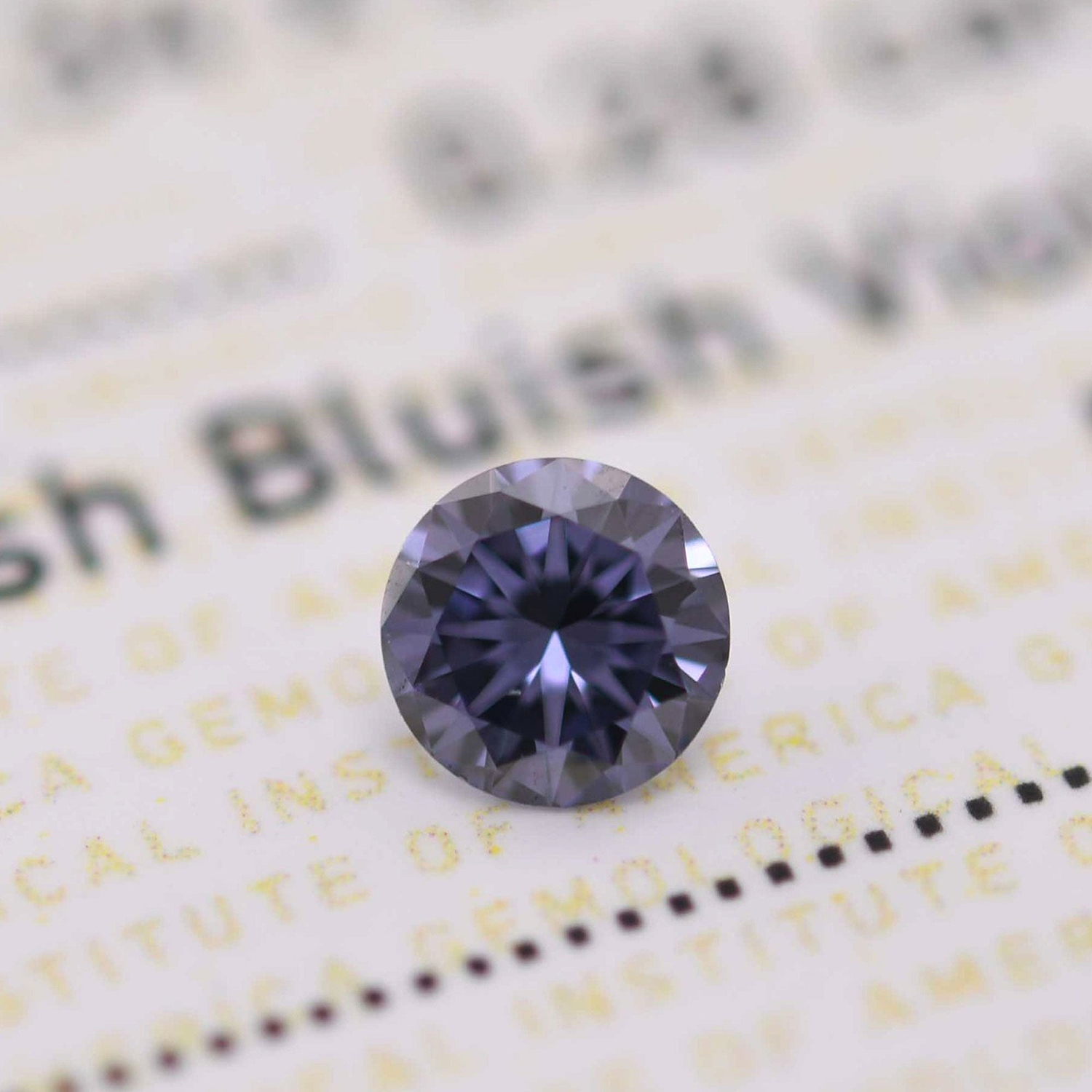 0.28 Carat Fancy Deep Grayish Bluish Violet Round Diamond VS2 GIA