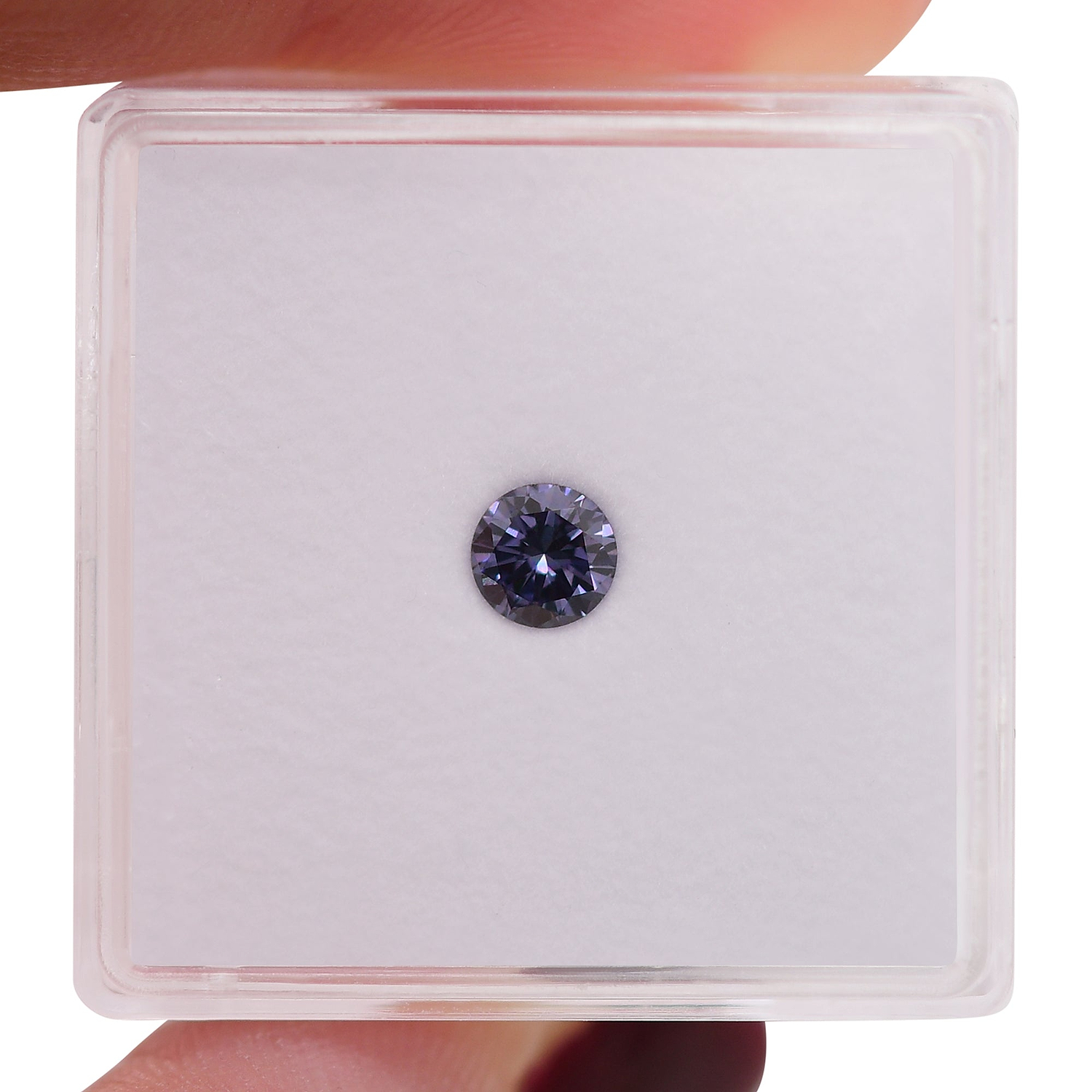 0.28 Carat Fancy Deep Grayish Bluish Violet Round Diamond VS2 GIA