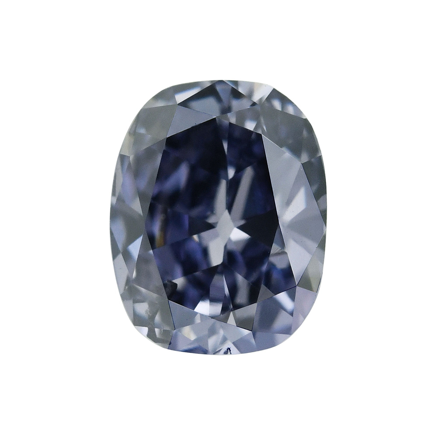 0.31 Carat Fancy Deep  Grayish Bluish  Violet Cushion Diamond SI2 GIA
