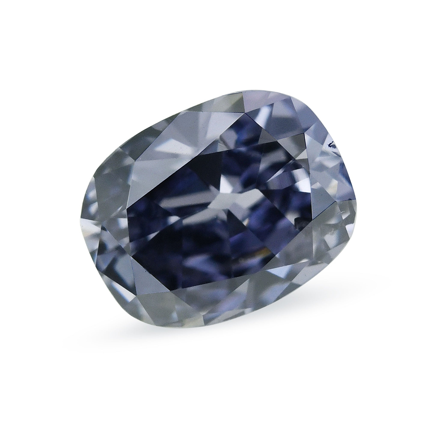 0.31 Carat Fancy Deep  Grayish Bluish  Violet Cushion Diamond SI2 GIA