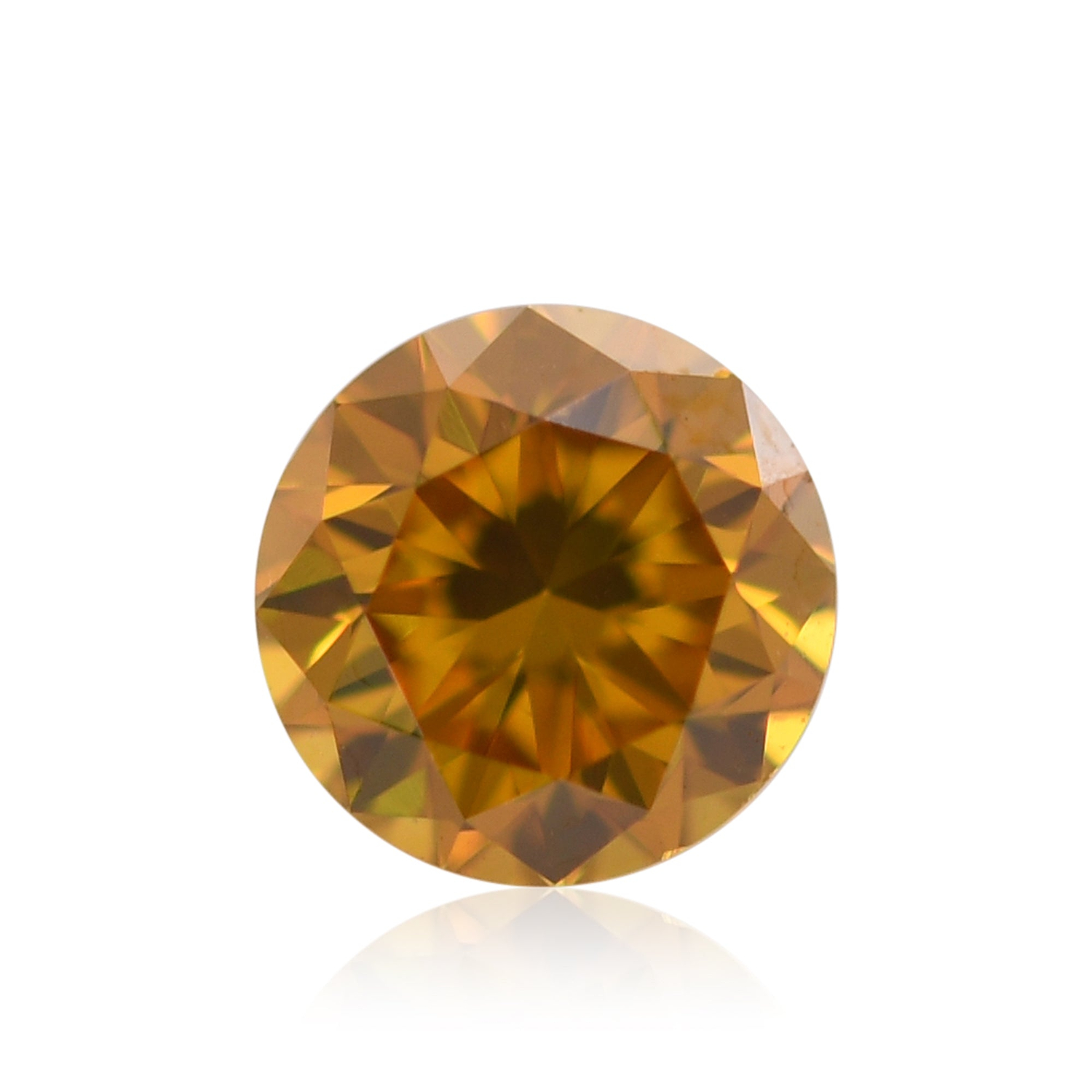 0.31 Carat Fancy Deep Yellow Orange Round Diamond SI1 GIA