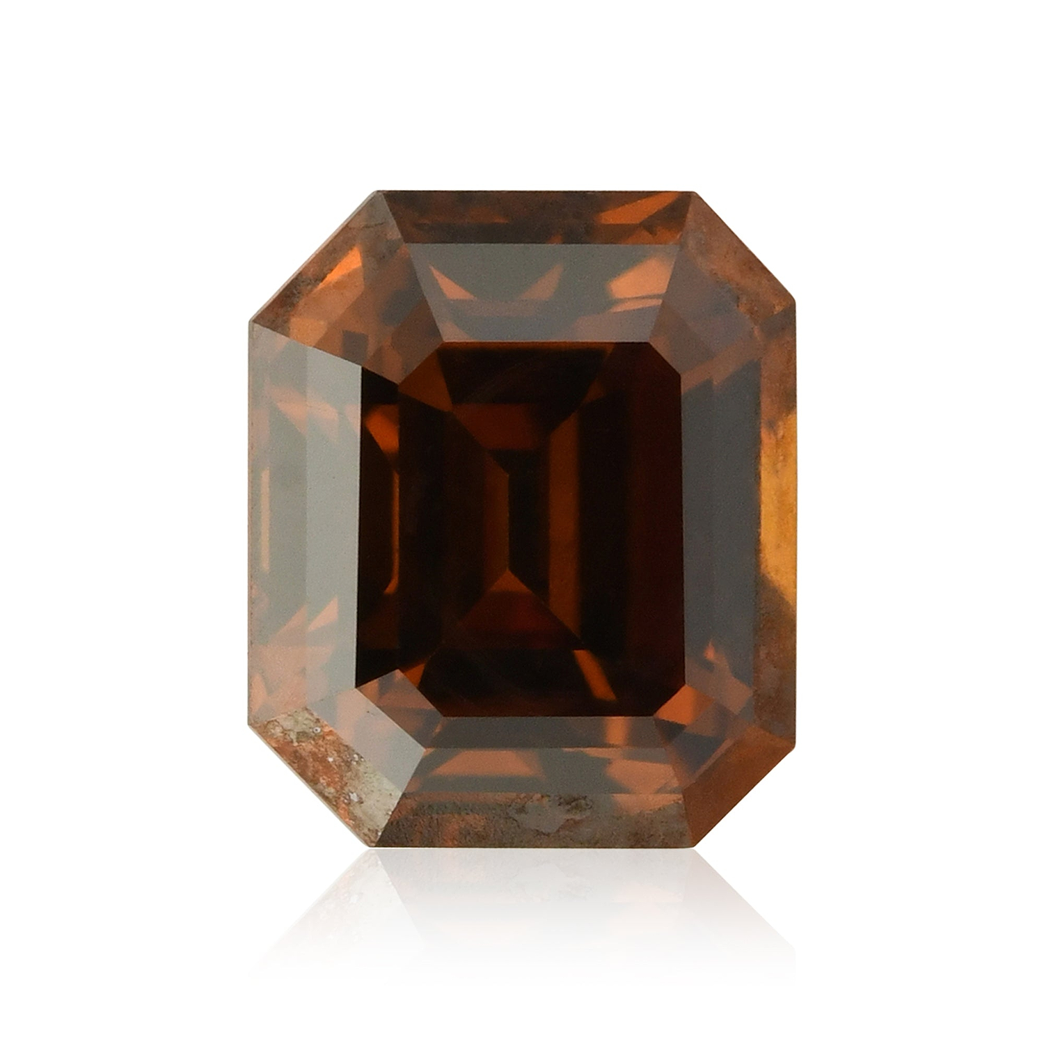 0.35 Carat Fancy Deep Brownish Orange Emerald Diamond VS2 GIA