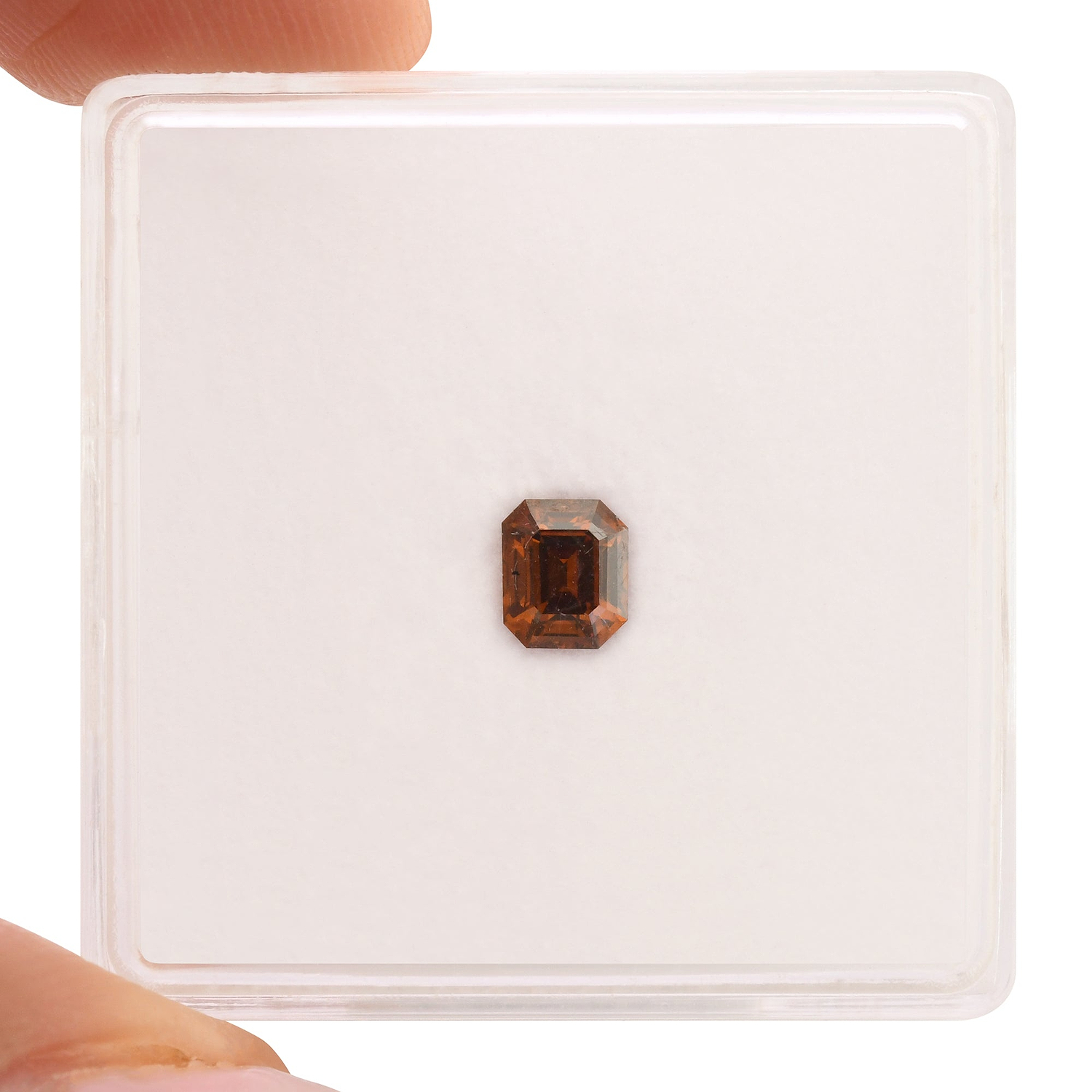 0.35 Carat Fancy Deep Brownish Orange Emerald Diamond VS2 GIA