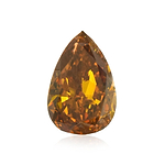0.38 Carat Fancy Deep Brownish Yellowish Orange Pear Diamond SI2 GIA