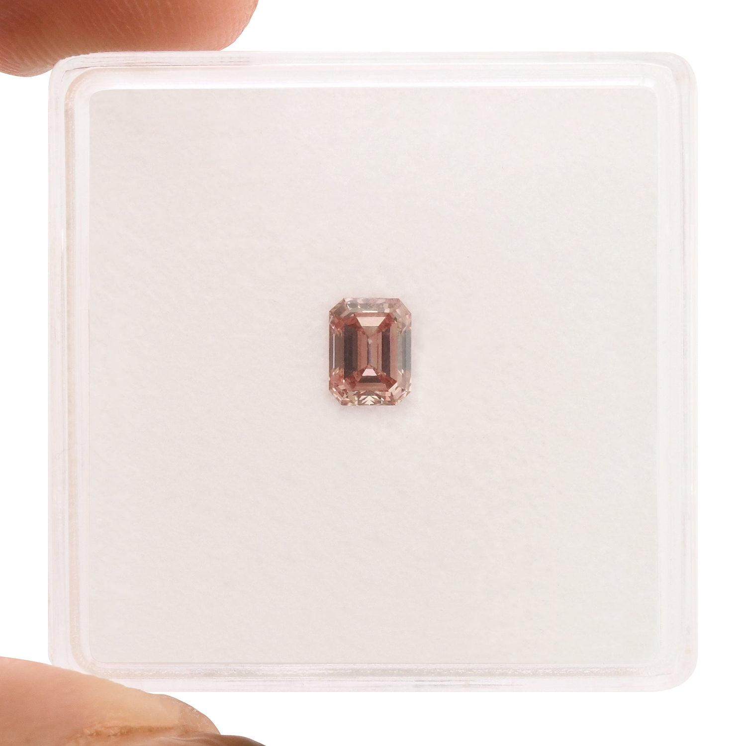 0.38 Carat Fancy Intense Orangy Pink Emerald Diamond VVS1 GIA