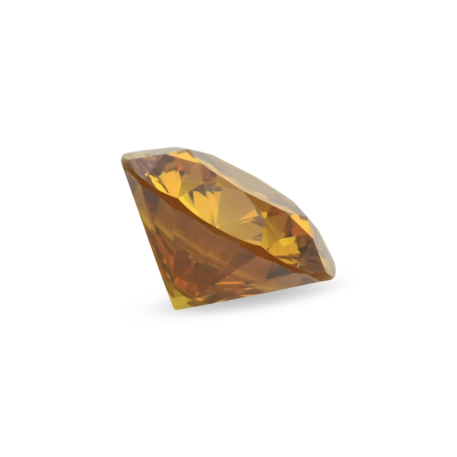 0.39 Carat Fancy Deep Brownish Yellowish Orange Round Diamond SI2 GIA