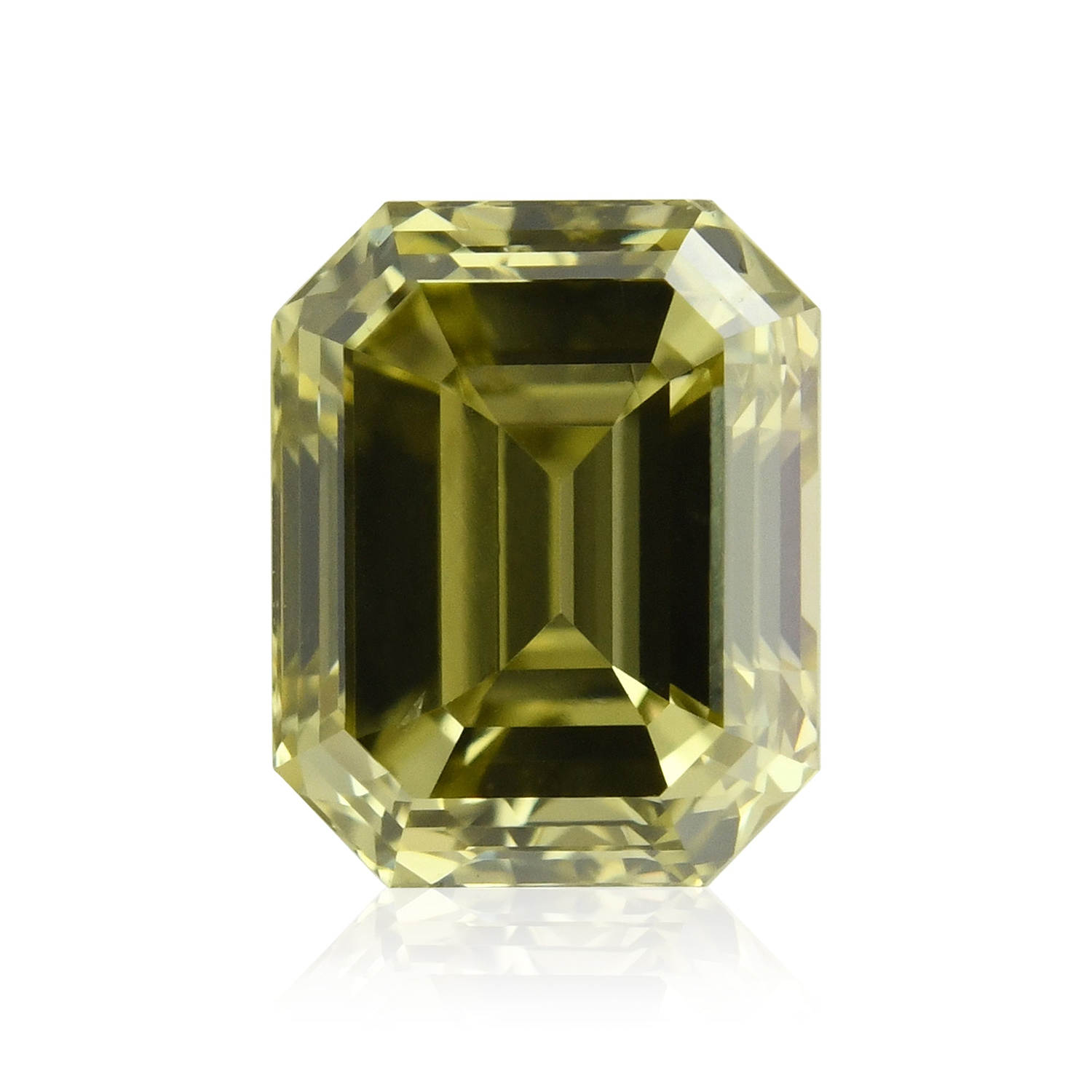 0.40 Carat Fancy Dark Gray Greenish Yellow Chameleon Emerald Diamond VS2