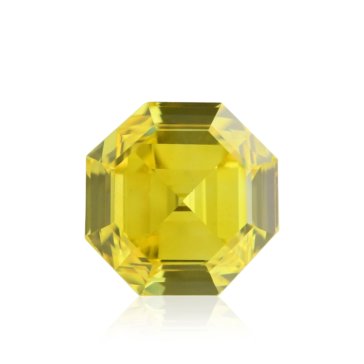 0.43 Carat Fancy Vivid Yellow Octagon Diamond VS2 GIA
