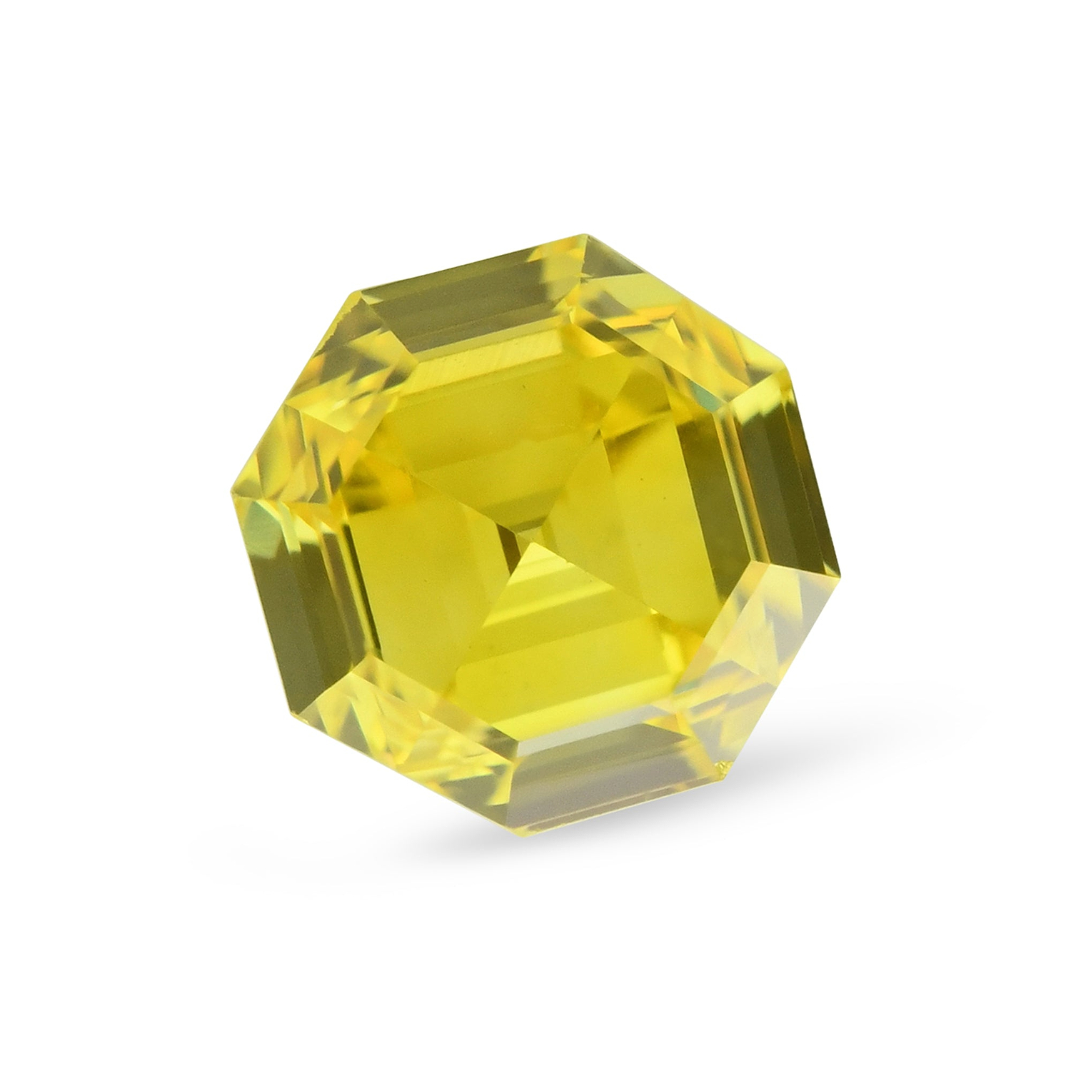 0.43 Carat Fancy Vivid Yellow Octagon Diamond VS2 GIA